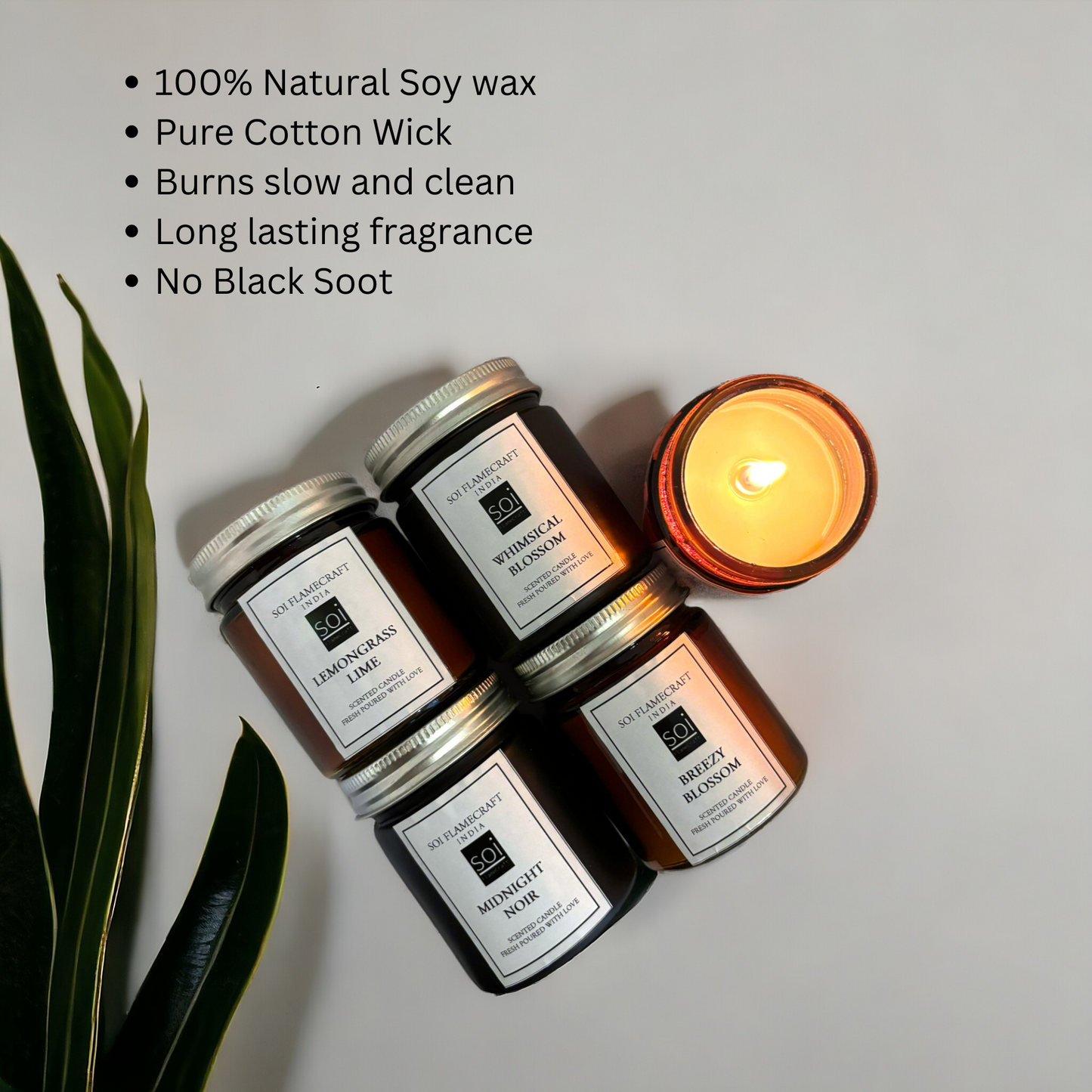 Ember Glass Jar Scented Candle | Midnight Noir