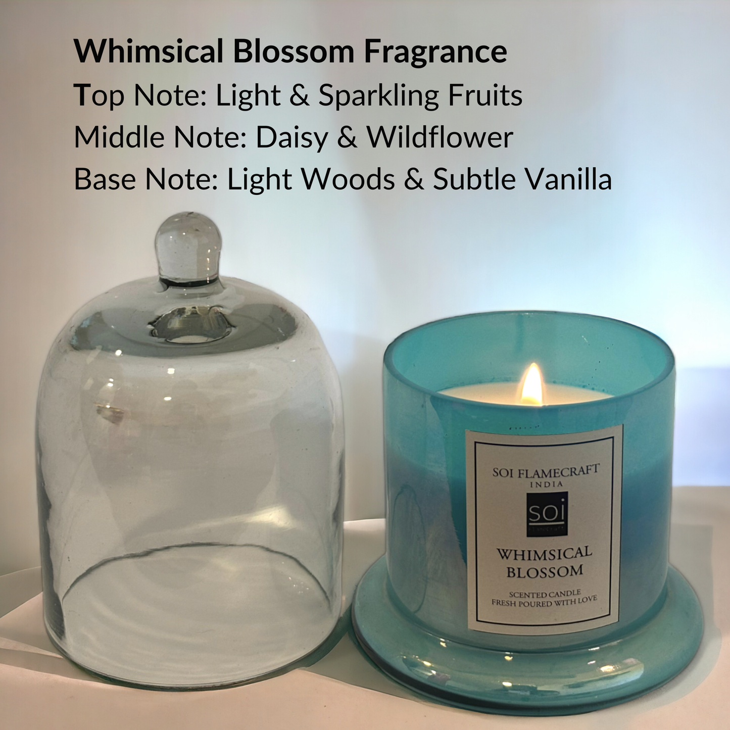 Whimsical Blossom | Scented Sandle | Blue Bell Jar Candle