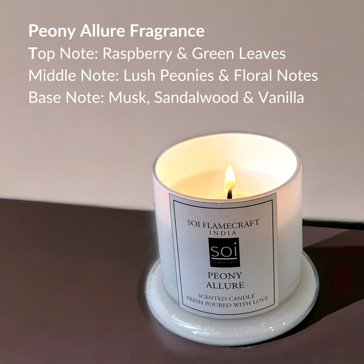 Peony Allure Scented Candle | White Bell Jar Candle