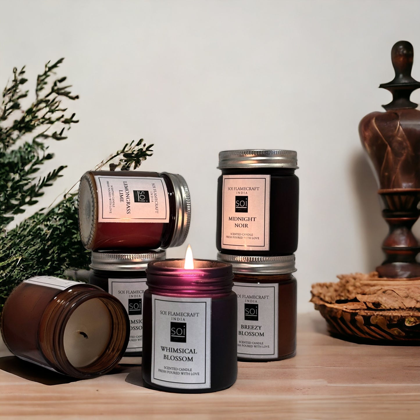 Ember Glass Jar Scented Candle | Midnight Noir