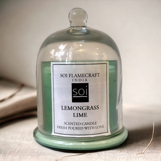 Lemongrass Scented Candle | Green Bell Jar Candle