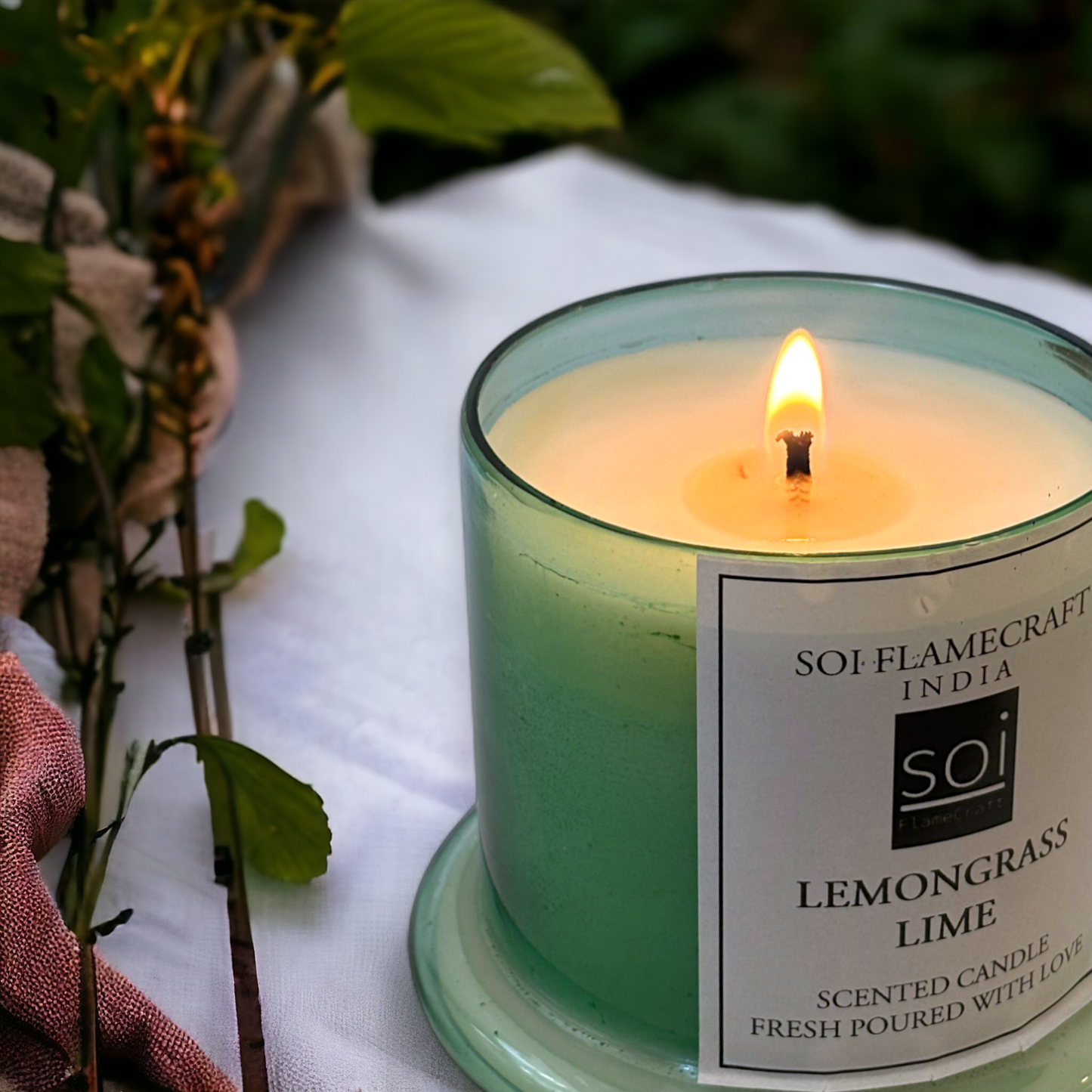 Lemongrass Scented Candle | Green Bell Jar Candle