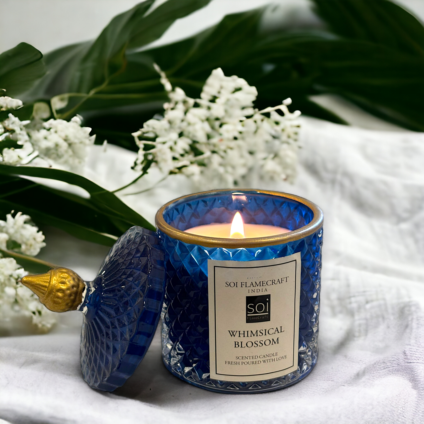 Candy Jar Scented Candle | Premium Candle | Bestseller Gift | Blue Jar | Whimsical Blossom