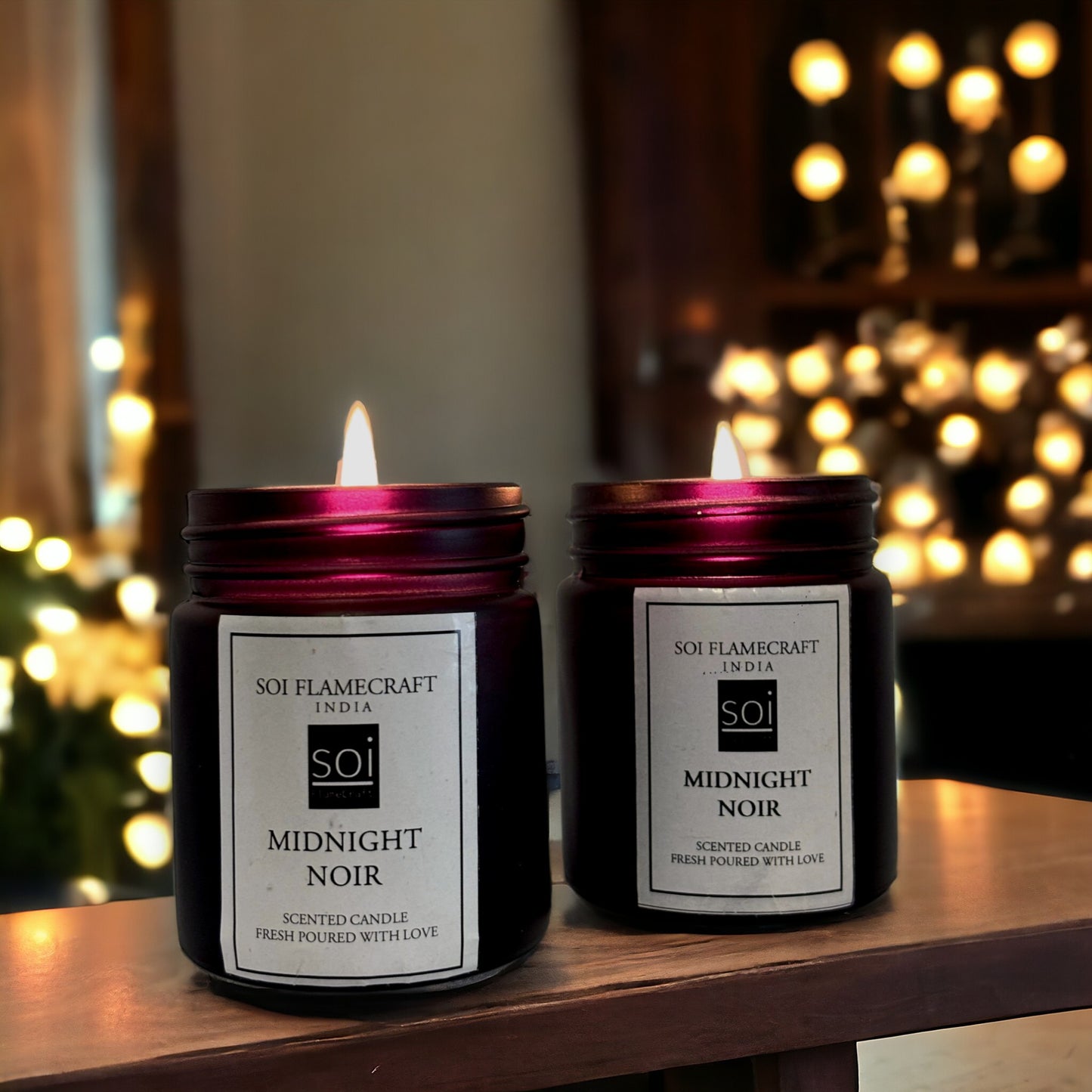 Ember Glass Jar Scented Candle | Midnight Noir